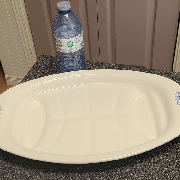 Vintage Corning Ware Blue Cornflower P-19 Oval Serving Platter - Picture 1 of 2